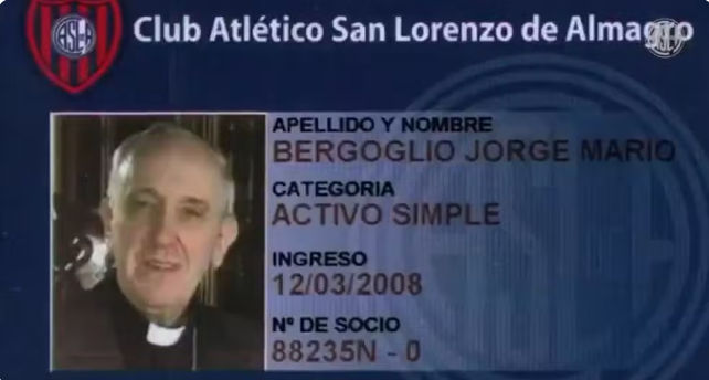 Idade e horário da morte do papa coincidem com registro dele no San Lorenzo